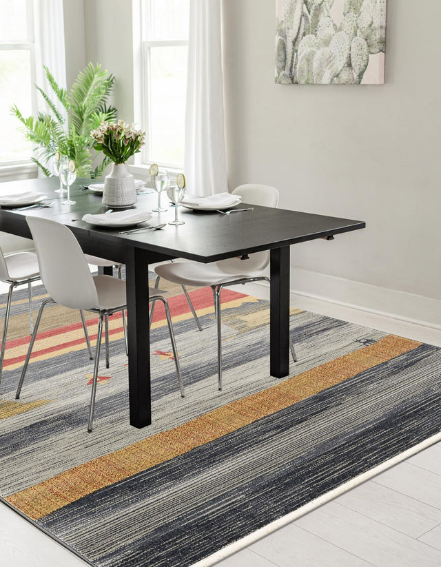 Blue 8' x 11' Fars Rectangle Area Rug 100% Polypropylene Unique Traditional Carpet for Classical Living, Dining Room & Office Spaces for Sale at Rug Engine