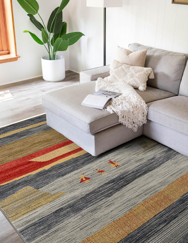 Blue 4' 1 x 6' 1 Fars Rectangle Area Rug 100% Polypropylene Unique Traditional Carpet for Classical Living, Dining Room & Office Spaces for Sale at Rug Engine