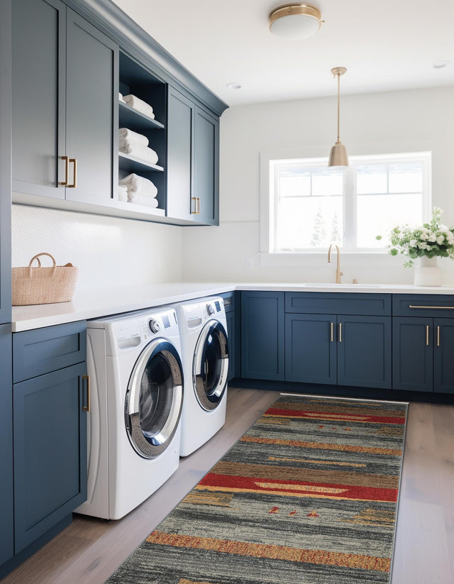 Blue 2' 7 x 10' Fars Runner Area Rug 100% Polypropylene Unique Traditional Carpet for Classical Living, Dining Room & Office Spaces for Sale at Rug Engine