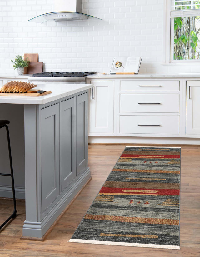 Blue 2' 7 x 10' Fars Runner Area Rug 100% Polypropylene Unique Traditional Carpet for Classical Living, Dining Room & Office Spaces for Sale at Rug Engine