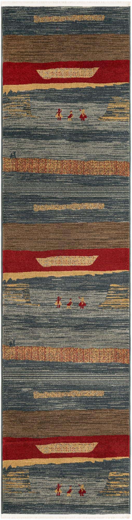 Blue 2' 7 x 10' Fars Runner Area Rug 100% Polypropylene Unique Traditional Carpet for Classical Living, Dining Room & Office Spaces for Sale at Rug Engine