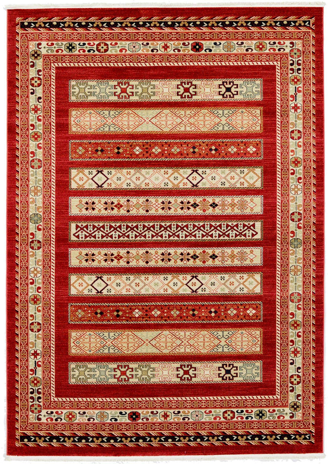 Rust Red 7' 1 x 10' Fars Rectangle Area Rug 100% Polypropylene Unique Traditional Carpet for Classical Living, Dining Room & Office Spaces for Sale at Rug Engine