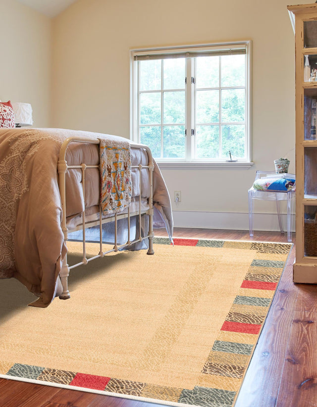 Beige 9' x 12' 2 Fars Rectangle Area Rug 100% Polypropylene Unique Traditional Carpet for Classical Living, Dining Room & Office Spaces for Sale at Rug Engine