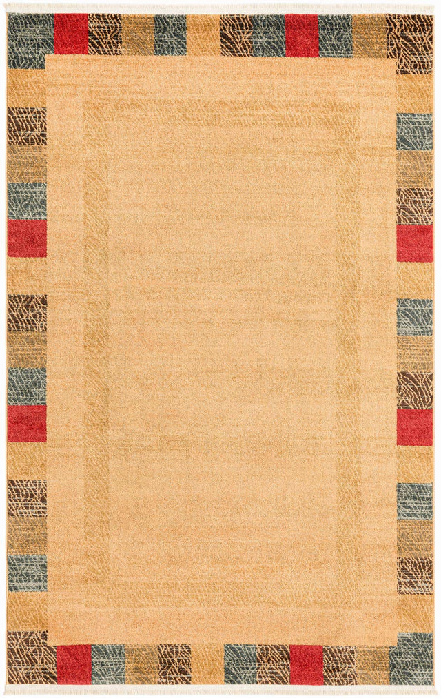 Beige 5' 1 x 8' Fars Rectangle Area Rug 100% Polypropylene Unique Traditional Carpet for Classical Living, Dining Room & Office Spaces for Sale at Rug Engine