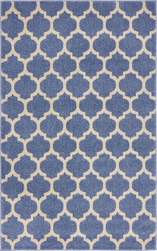 Light Blue 3' 1 x 5' 3 Trellis Rectangle Area Rug