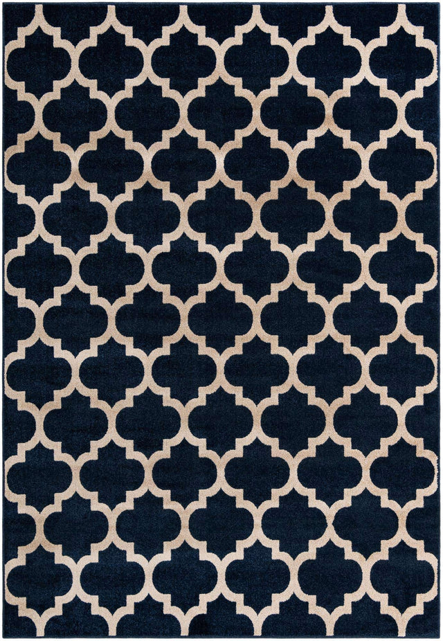 Dark Blue 7' 1 x 10' Trellis Rectangle Area Rug