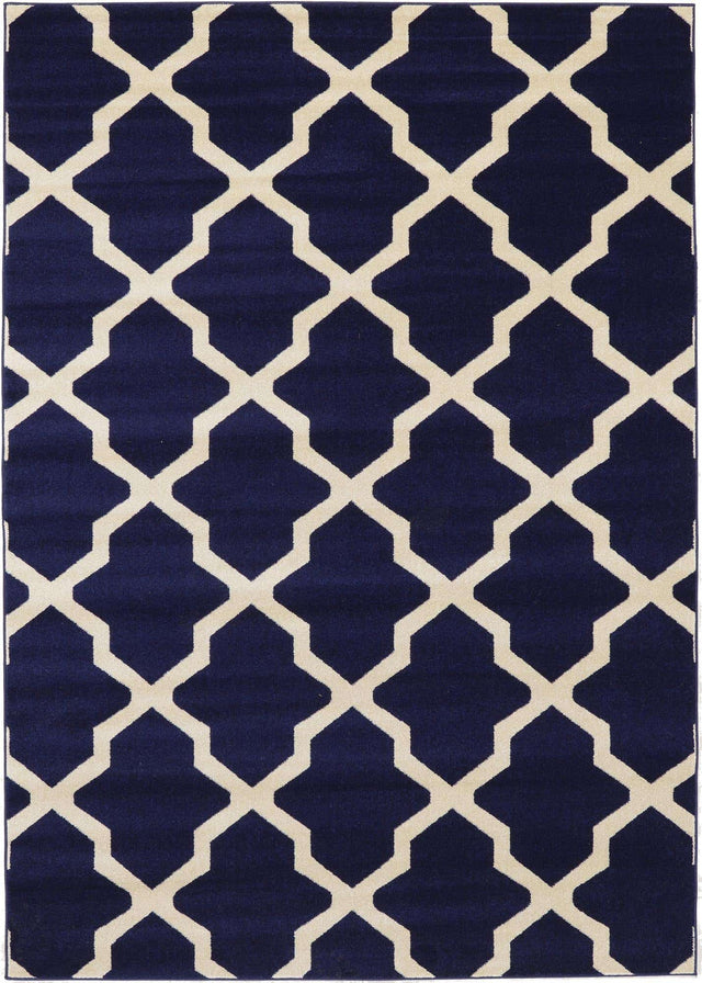 Navy Blue 7' 1 x 10' Trellis Rectangle Area Rug