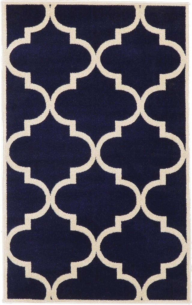 Navy Blue 3' 1 x 5' 3 Trellis Rectangle Area Rug
