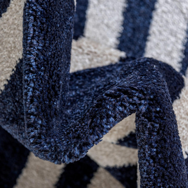 Navy Blue 3' 3 x 3' 3 Trellis Round Area Rug