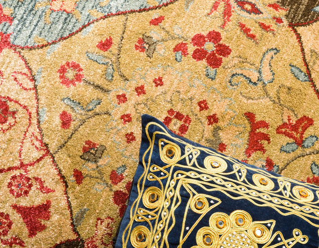 Multicolor 6' 1 x 6' 1 Edinburgh Round Area Rug 100% Polypropylene Easy Clean With Cotton Backing Traditional Classic Design Carpet for Living, Dining Room, Office for Sale at Rug Engine