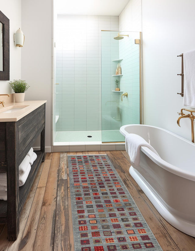 Blue 2' 7 x 10' Fars Runner Area Rug 100% Polypropylene Unique Traditional Carpet for Classical Living, Dining Room & Office Spaces for Sale at Rug Engine