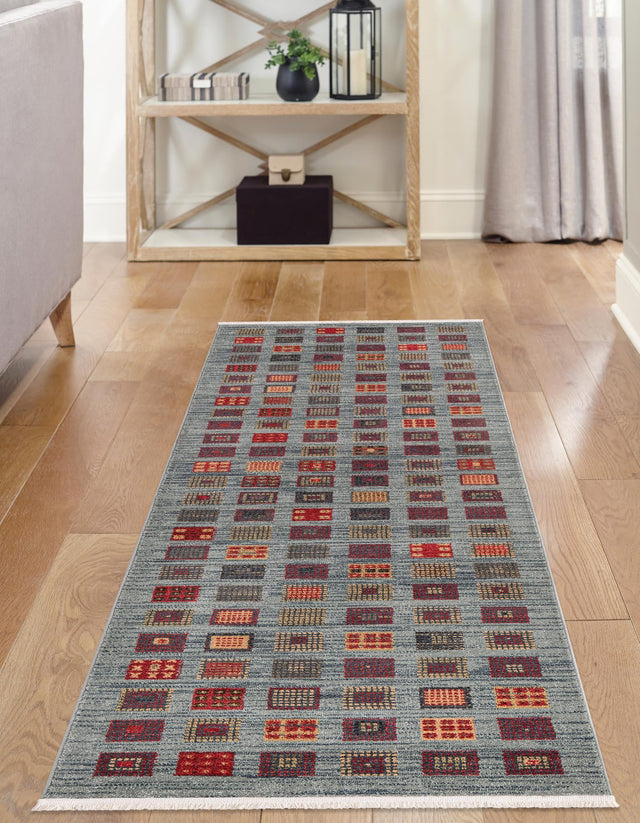 Blue 2' 7 x 10' Fars Runner Area Rug 100% Polypropylene Unique Traditional Carpet for Classical Living, Dining Room & Office Spaces for Sale at Rug Engine