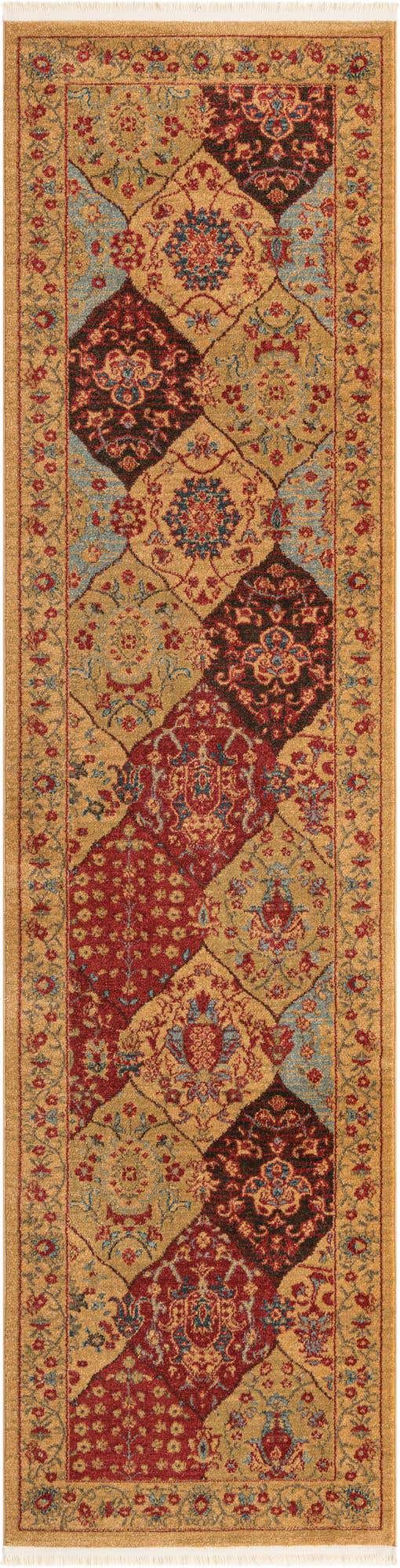 Tan 2' 7 x 10' Edinburgh Runner Area Rug 100% Polypropylene Easy Clean With Cotton Backing Traditional Classic Design Carpet for Living, Dining Room, Office for Sale at Rug Engine