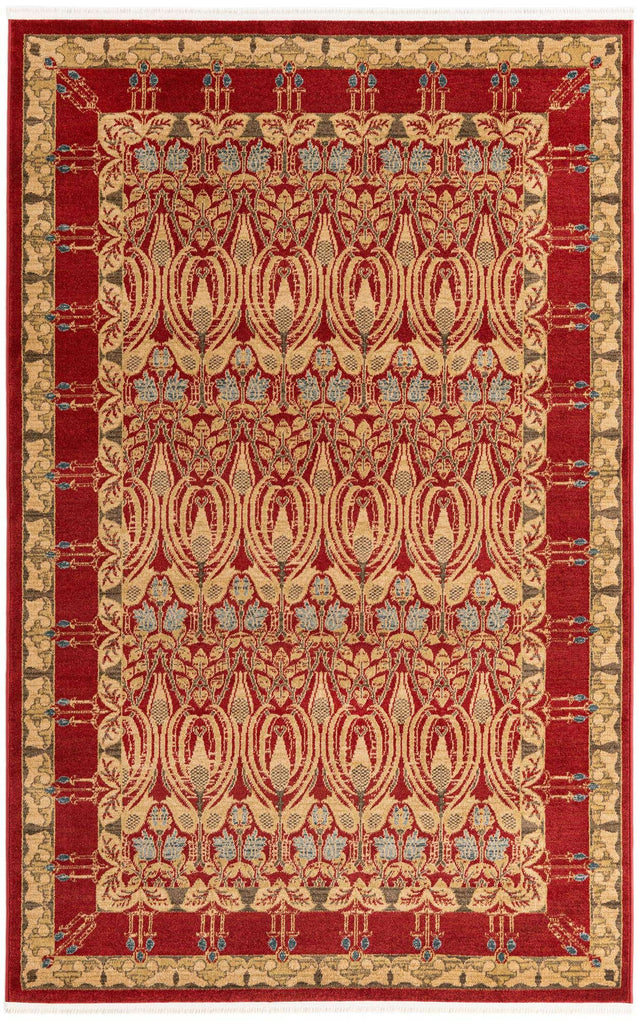 Rust Red 5' 1 x 8' Edinburgh Rectangle Area Rug 100% Polypropylene Easy Clean With Cotton Backing Traditional Classic Design Carpet for Living, Dining Room, Office for Sale at Rug Engine
