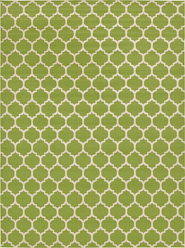 Light Green 9' x 12' Trellis Rectangle Area Rug