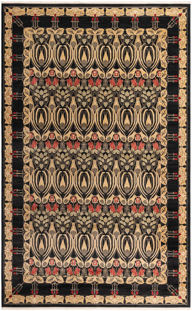 Black 10' 6 x 16' 5 Edinburgh Rectangle Area Rug 100% Polypropylene Easy Clean With Cotton Backing Traditional Classic Design Carpet for Living, Dining Room, Office for Sale at Rug Engine