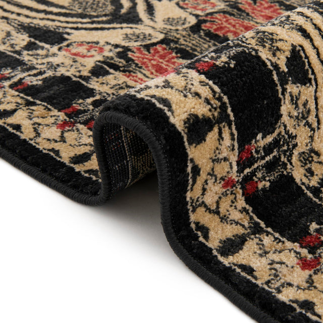 Black 2' 7 x 10' Edinburgh Runner Area Rug 100% Polypropylene Easy Clean With Cotton Backing Traditional Classic Design Carpet for Living, Dining Room, Office for Sale at Rug Engine