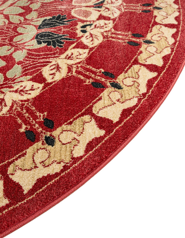 Rust Red 8' x 8' Edinburgh Round Area Rug 100% Polypropylene Easy Clean With Cotton Backing Traditional Classic Design Carpet for Living, Dining Room, Office for Sale at Rug Engine