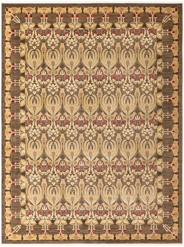 Brown 9' x 12' Edinburgh Rectangle Area Rug 100% Polypropylene Easy Clean With Cotton Backing Traditional Classic Design Carpet for Living, Dining Room, Office for Sale at Rug Engine