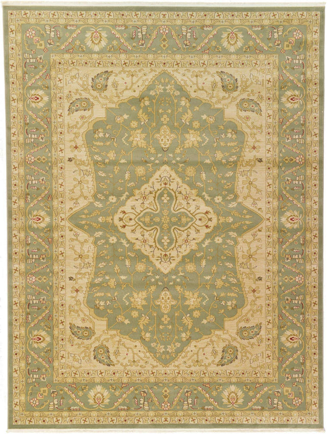 Light Green 9' x 12' Edinburgh Rectangle Area Rug 100% Polypropylene Easy Clean With Cotton Backing Traditional Classic Design Carpet for Living, Dining Room, Office for Sale at Rug Engine