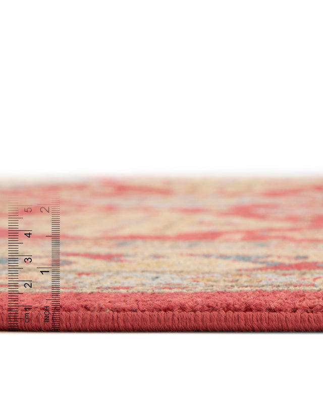 Red 6' 1 x 6' 1 Sahand Round Area Rug Affordable Easy Clean Traditional Design Durable Carpet for Home Interior Design Living Room Dining Office for Sale at Rug Engine