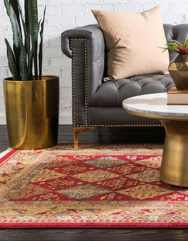 Red 9' x 12' Sahand Rectangle Area Rug