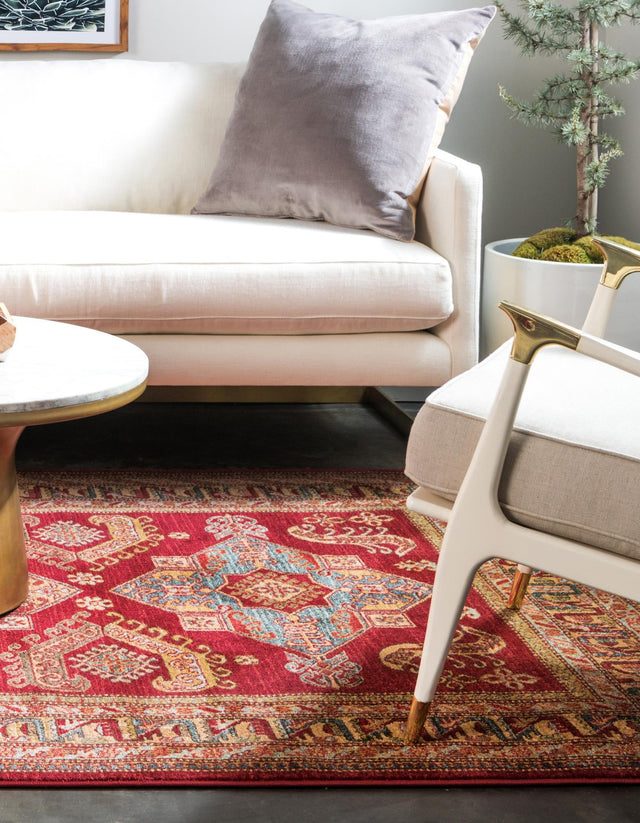 Red 7' 1 x 10' Sahand Rectangle Area Rug