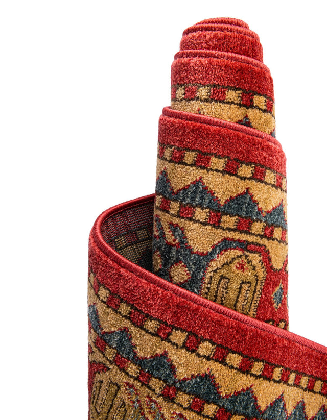 Red 5' 1 x 8' Sahand Rectangle Area Rug Affordable Easy Clean Traditional Design Durable Carpet for Home Interior Design Living Room Dining Office for Sale at Rug Engine