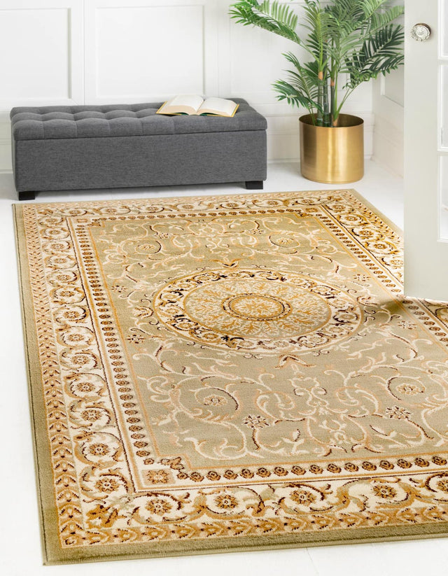 Light Green 2' x 3' 1 Versailles Rectangle Area Rug Classic Traditional Motif Indoor Carpet for Hallways, Dining Rooms, Bedrooms, Living Room, Office for Sale at Rug Engine