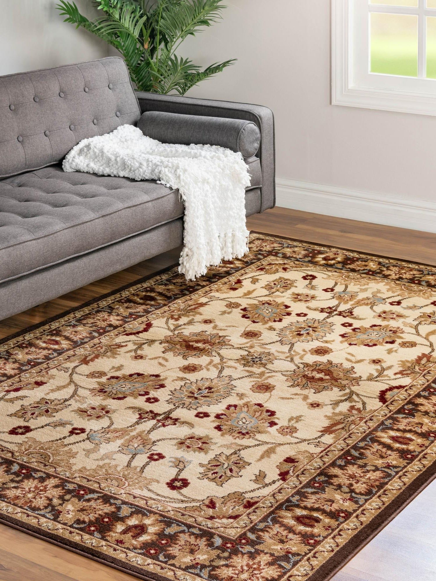 Cream 5' 3 x 8' Voyage Rectangle Area Rug