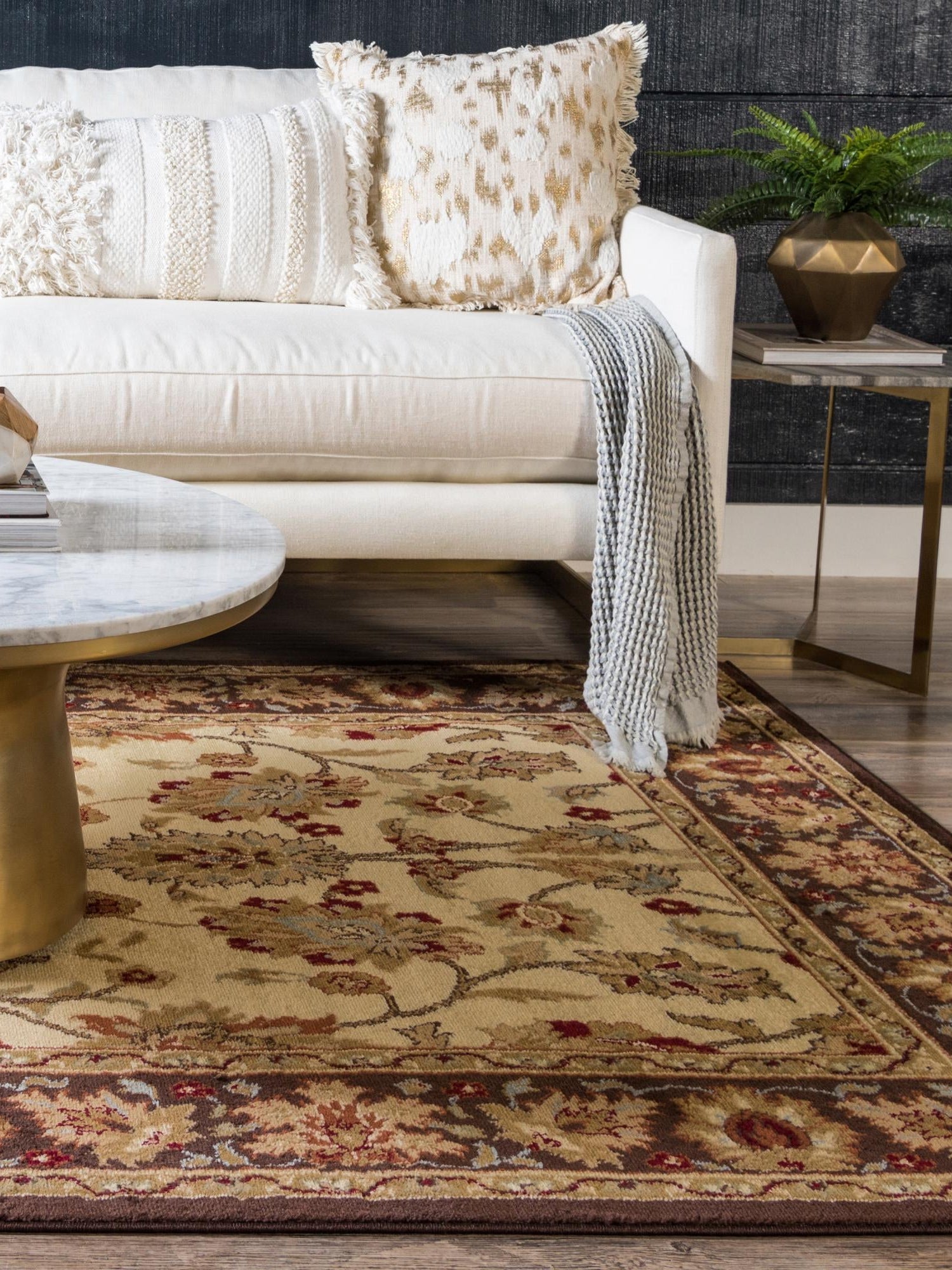 Cream 5' 3 x 8' Voyage Rectangle Area Rug