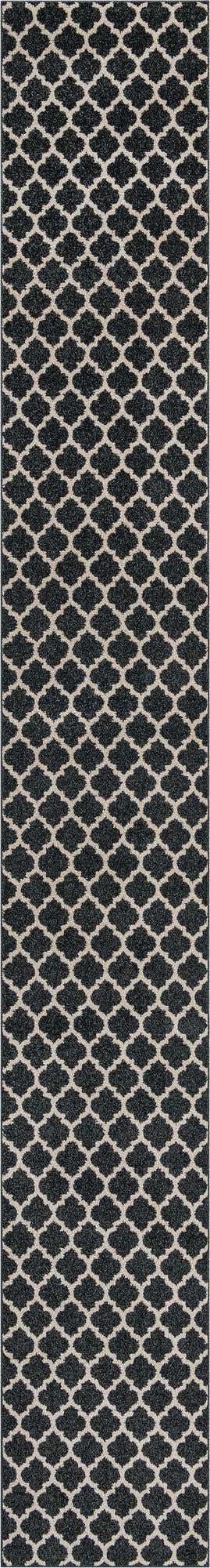 Black 2' 7 x 19' 8 Trellis Runner Area Rug