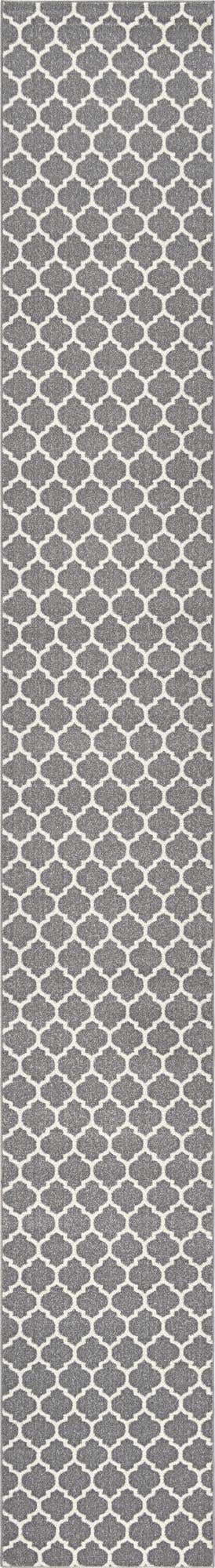 Dark Gray 2' 7 x 19' 8 Trellis Runner Area Rug