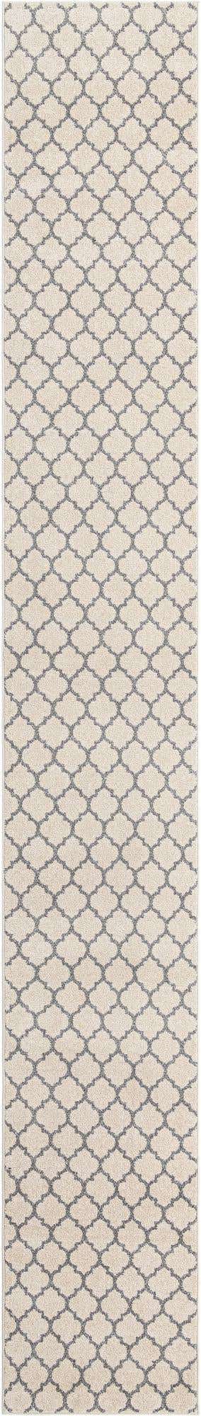 Beige and Gray 2' 7 x 19' 8 Trellis Runner Area Rug