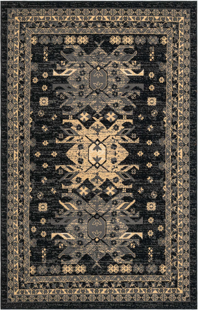 Black 5' 3 x 8' Taftan Rectangle Area Rug