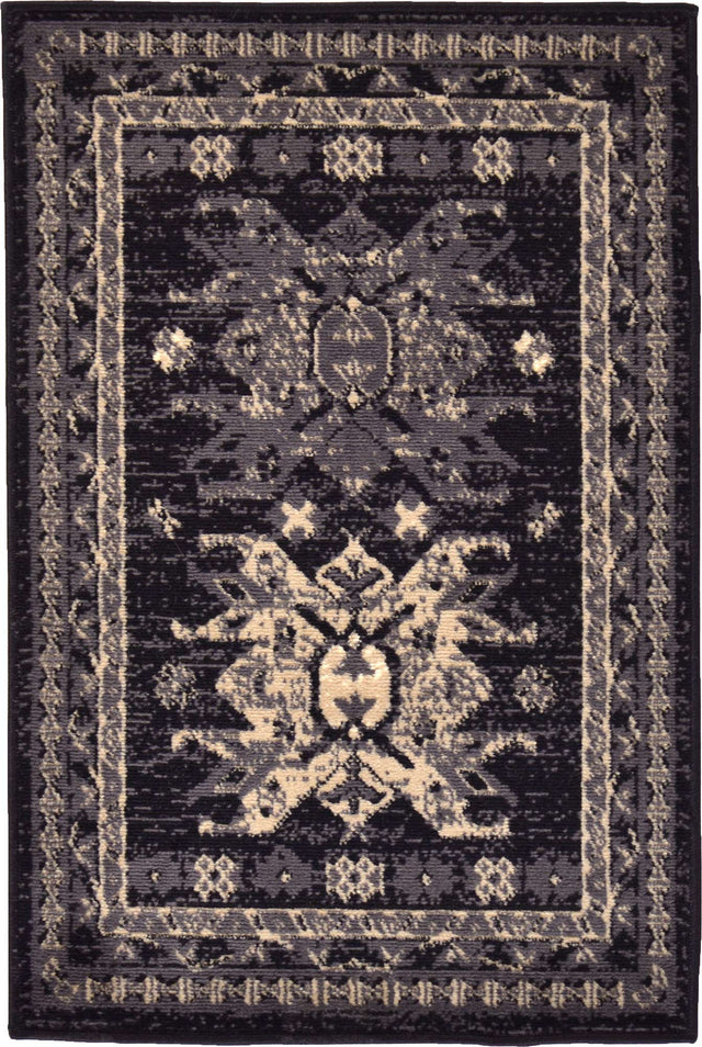 Black 2' x 3' 1 Taftan Rectangle Area Rug