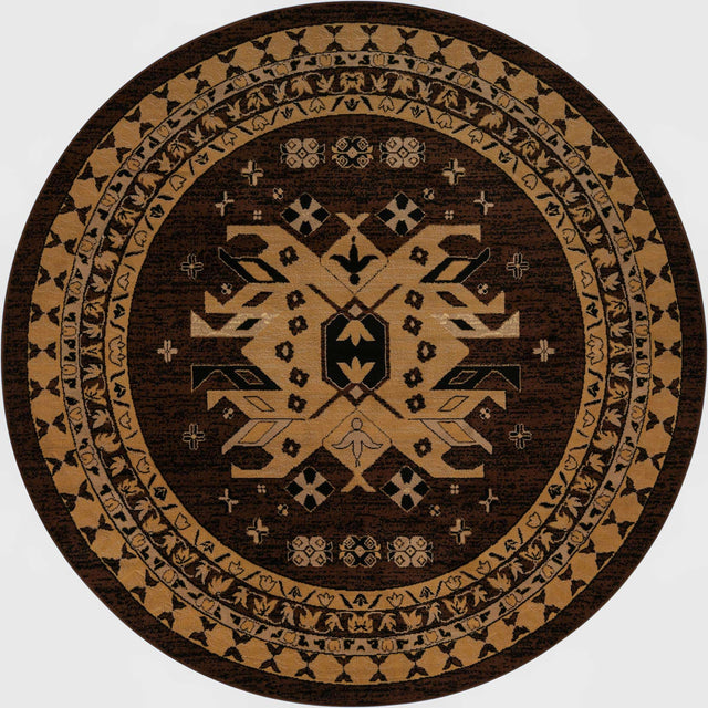 Brown 7' 10 x 7' 10 Taftan Round Area Rug