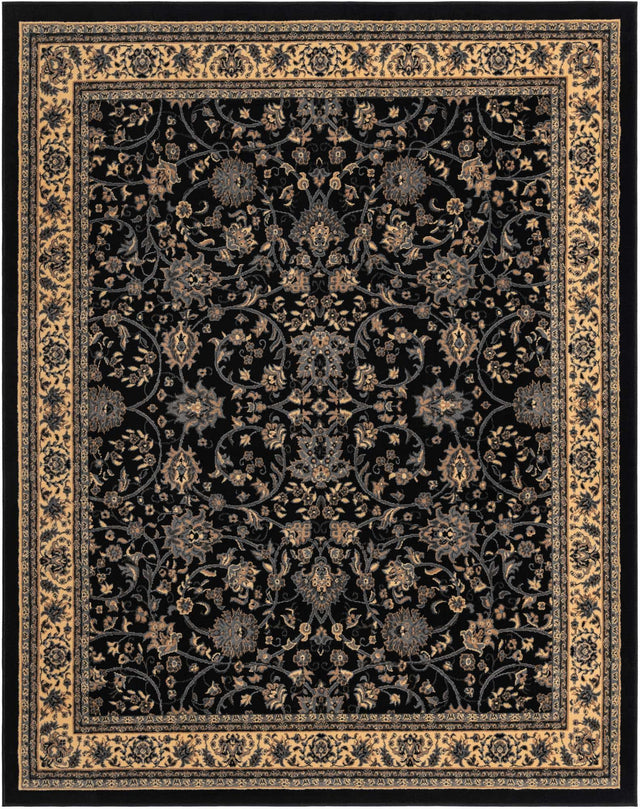 Black 7' 10 x 10' Sialk Hill Rectangle Area Rug 100% Polypropylene Durable Easy Clean Classic Traditional Design Carpet for Interior Design for Sale at Rug Engine