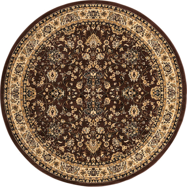 Brown 7' 10 x 7' 10 Sialk Hill Round Area Rug