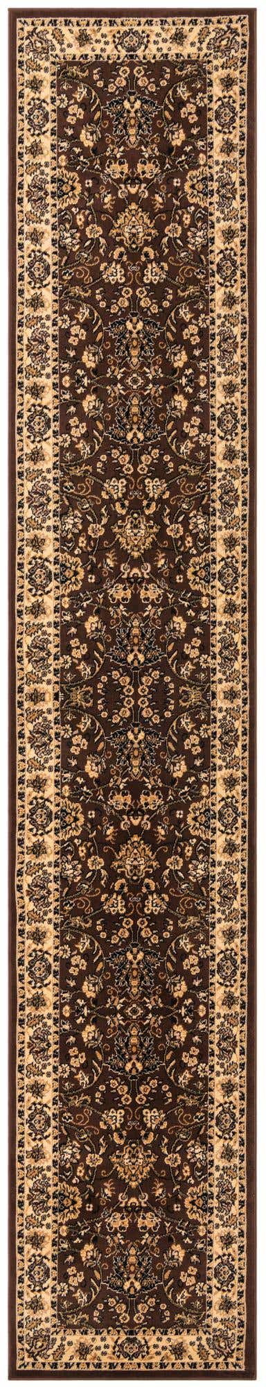 Brown 3' 1 x 16' 5 Sialk Hill Runner Area Rug 100% Polypropylene Durable Easy Clean Classic Traditional Design Carpet for Interior Design for Sale at Rug Engine