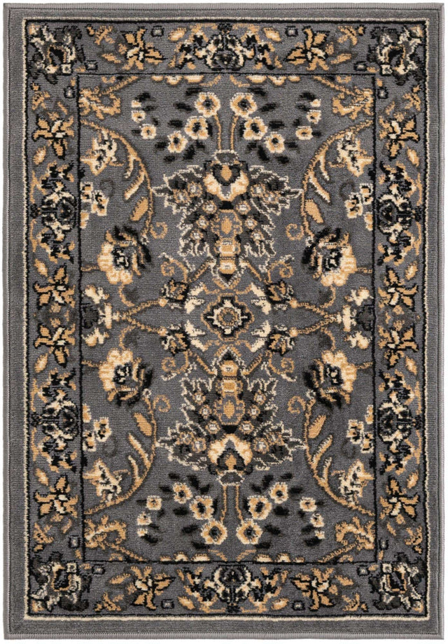 Gray 2' x 3' 1 Sialk Hill Rectangle Area Rug 100% Polypropylene Durable Easy Clean Classic Traditional Design Carpet for Interior Design for Sale at Rug Engine