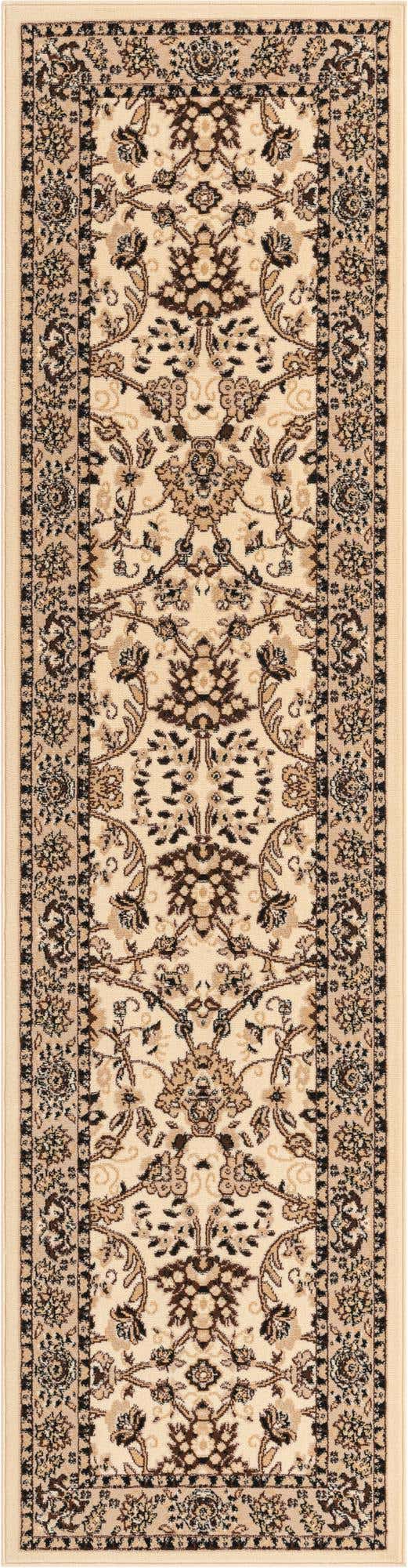 Ivory 2' 7 x 10' Sialk Hill Runner Area Rug 100% Polypropylene Durable Easy Clean Classic Traditional Design Carpet for Interior Design for Sale at Rug Engine
