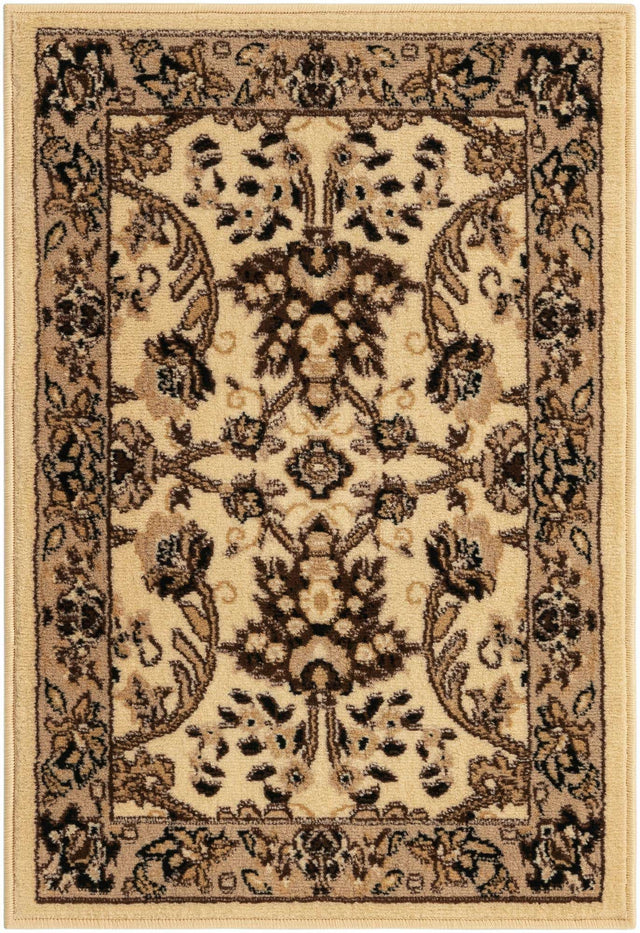 Ivory 2' x 3' 1 Sialk Hill Rectangle Area Rug