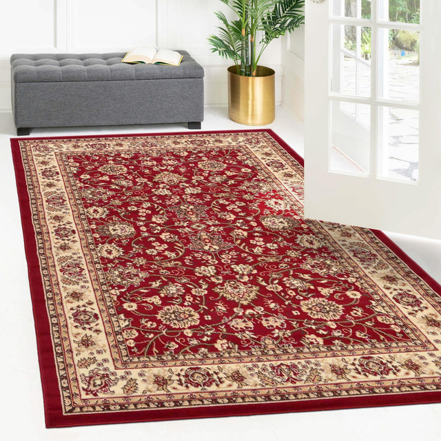 Burgundy 5' 3 x 7' 1 Sialk Hill Rectangle Area Rug 100% Polypropylene Durable Easy Clean Classic Traditional Design Carpet for Interior Design for Sale at Rug Engine