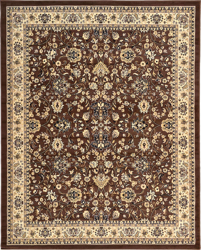 Brown 7' 10 x 10' Sialk Hill Rectangle Area Rug 100% Polypropylene Durable Easy Clean Classic Traditional Design Carpet for Interior Design for Sale at Rug Engine