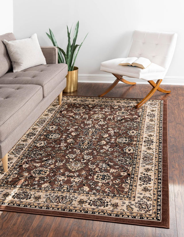 Brown 7' 10 x 10' Sialk Hill Rectangle Area Rug 100% Polypropylene Durable Easy Clean Classic Traditional Design Carpet for Interior Design for Sale at Rug Engine