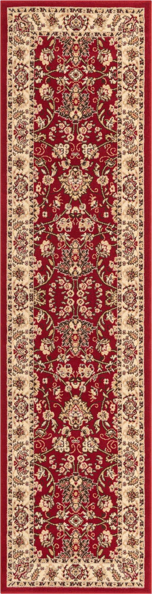 Burgundy 2' 7 x 10' Sialk Hill Runner Area Rug 100% Polypropylene Durable Easy Clean Classic Traditional Design Carpet for Interior Design for Sale at Rug Engine