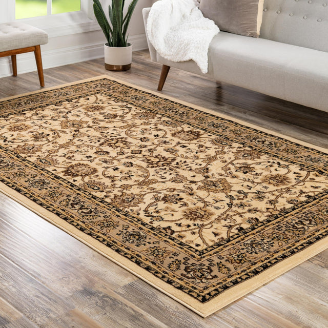 Ivory 3' 1 x 5' 3 Sialk Hill Rectangle Area Rug 100% Polypropylene Durable Easy Clean Classic Traditional Design Carpet for Interior Design for Sale at Rug Engine