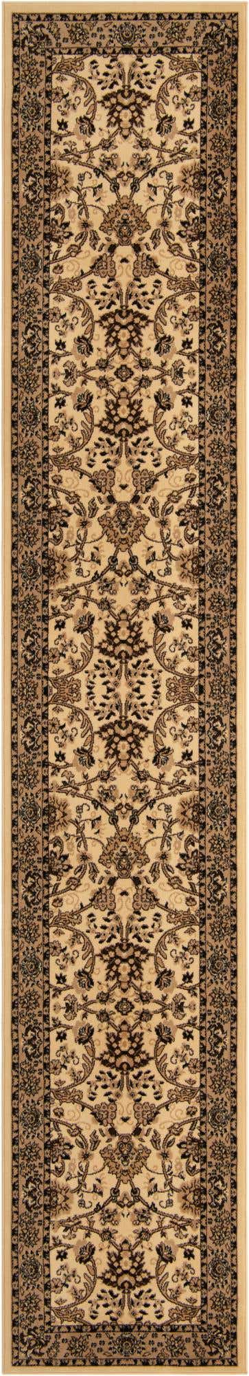 Ivory 3' 1 x 16' 5 Sialk Hill Runner Area Rug 100% Polypropylene Durable Easy Clean Classic Traditional Design Carpet for Interior Design for Sale at Rug Engine