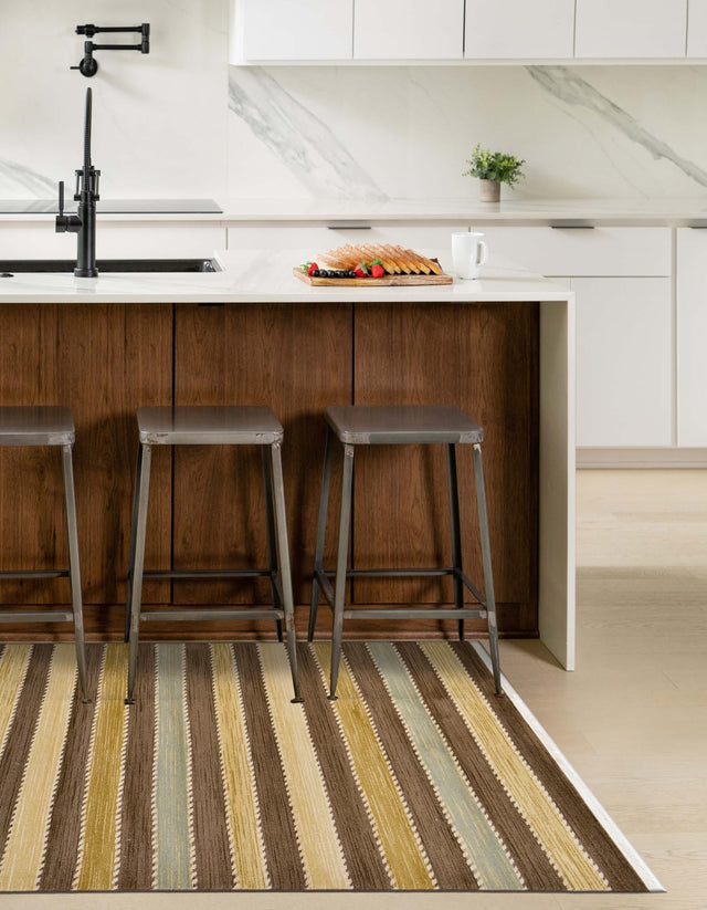 Brown 10' x 13' 1 Fars Rectangle Area Rug 100% Polypropylene Unique Traditional Carpet for Classical Living, Dining Room & Office Spaces for Sale at Rug Engine